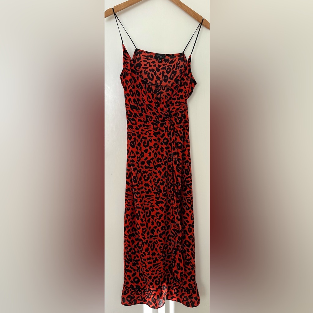 Topshop Red and Black Leopard Print Dress